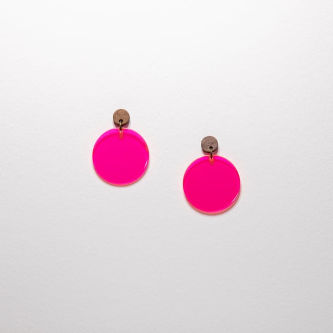 Shadows in Color Earrings - Wood & Acryl