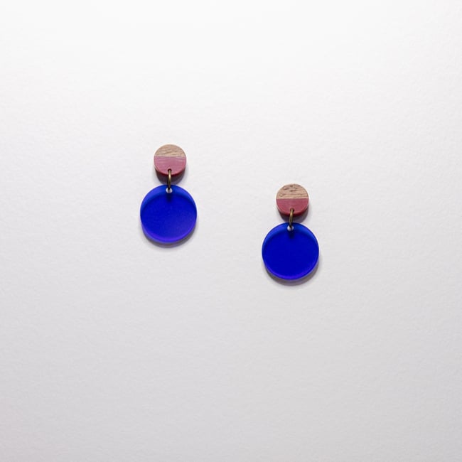Shadows in Color Earrings - Wood & Acryl