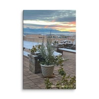 Image 1 of Peaceful Wintertime Patio  - 12” X 18” Canvas Print