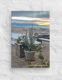 Image 2 of Peaceful Wintertime Patio - 8” X 12” Canvas Print