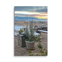 Image 1 of Peaceful Wintertime Patio - 8” X 12” Canvas Print