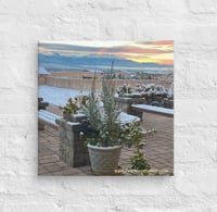 Image 2 of Peaceful Wintertime Patio - 12” X 12” Canvas Print