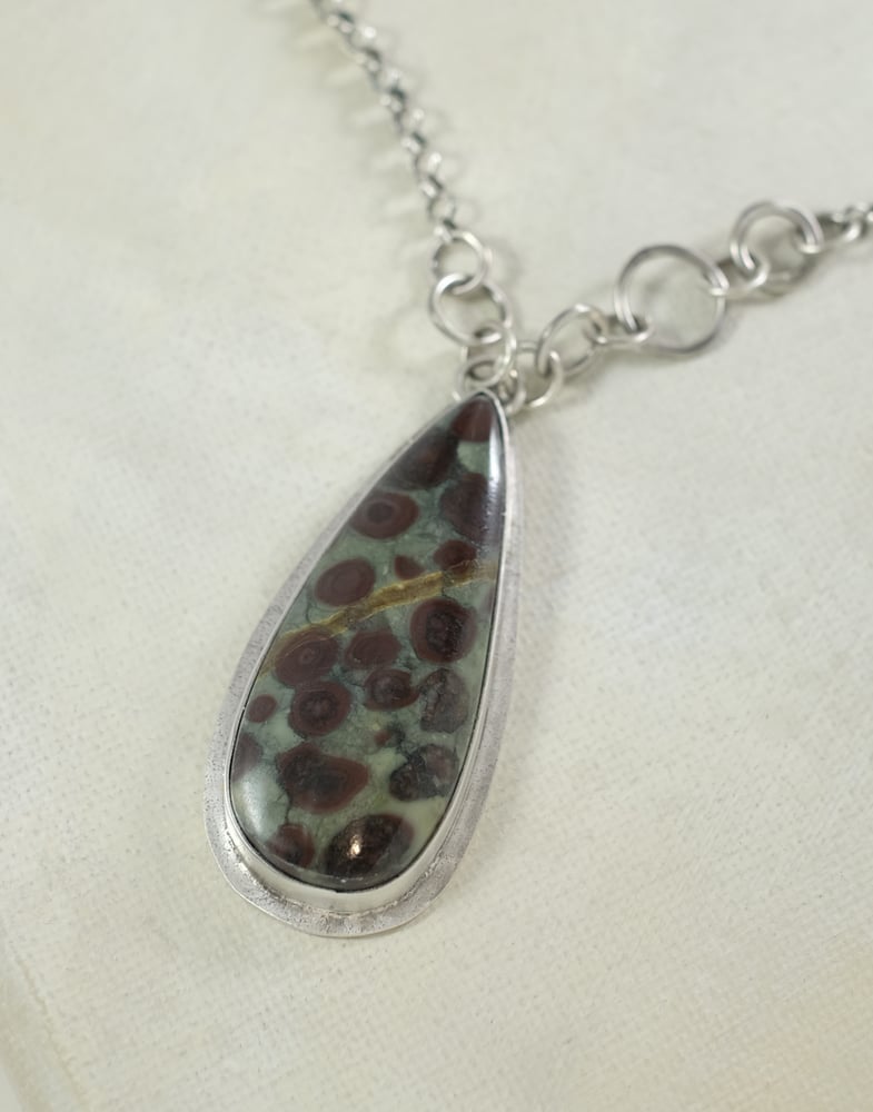Image of Bristlecone Pine Oolite stone, Sterling Silver Necklace