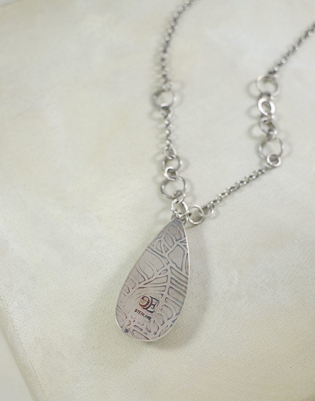 Image of Bristlecone Pine Oolite stone, Sterling Silver Necklace