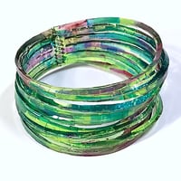 Image 1 of Ink-wash Waterhole Cuff - LimeBloom