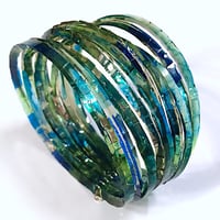 Image 1 of Ink-wash Waterhole Cuff - Moss+BlueBloom