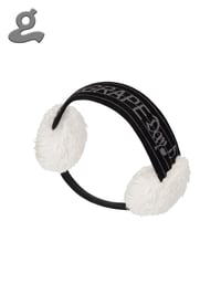 Image 1 of Black Music Notation Knitted Earmuffs