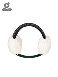 Image 3 of Black Music Notation Knitted Earmuffs