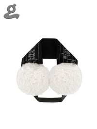 Image 4 of Black Music Notation Knitted Earmuffs