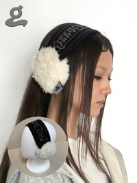 Image 5 of Black Music Notation Knitted Earmuffs