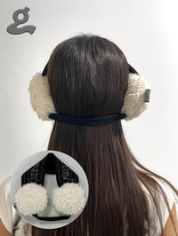 Image 6 of Black Music Notation Knitted Earmuffs
