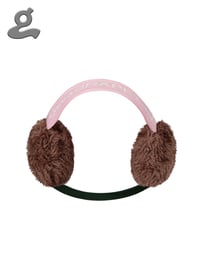 Image 3 of Pink Music Notation Knitted Earmuffs