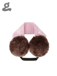 Image 4 of Pink Music Notation Knitted Earmuffs