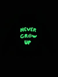 Image 2 of Never Glow Up. Hoodie (Glows in the Dark)