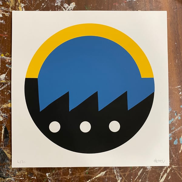 Image of sérigraphie "Bleu nuit" 30x30cm