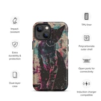 Image 21 of Colorful Watercolor Paint Splatters Black Cat Tough Case for iPhone®