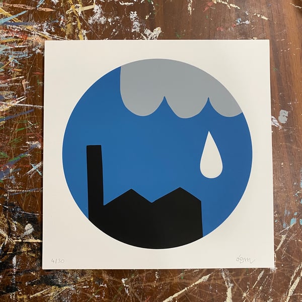 Image of sérigraphie "Pluie" 30x30cm