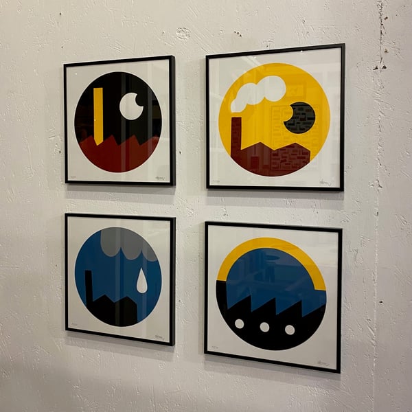 Image of Pack complet 4 sérigraphies 30x30cm