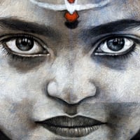 Image 3 of Toile originale "Baby Shiva" - 100x100 cm