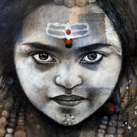 Image 2 of Toile originale "Baby Shiva" - 100x100 cm
