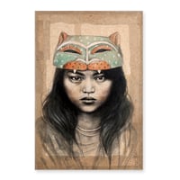 Image 1 of Toile originale "Le Masque Léopard" - 50 x 73 cm