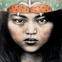 Image 2 of Toile originale "Le Masque Léopard" - 50 x 73 cm