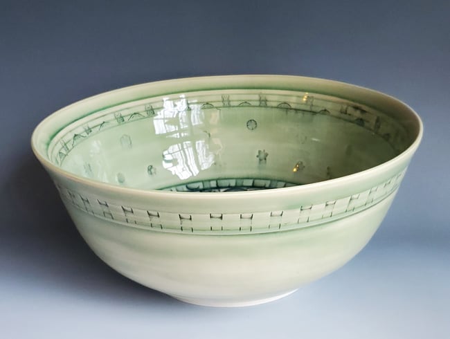 Large Porcelain Barn Owl Bowl