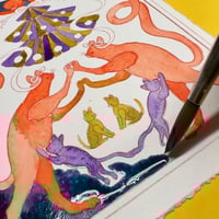 Image 4 of 1 x Ready-to-Paint A5 Card + Dot Card + Sample card • Cats