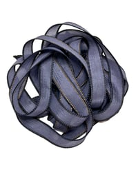 Image 4 of 1PC. FADED JEANS 42" Hand Dyed Finished Edge Silk Wrist Wrap Bracelet/Jewelry/Craft Ribbons