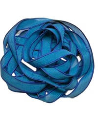 Image 7 of 1PC. ISLAND BLUE 42" Hand Dyed Finished Edge Silk Wrist Wrap Bracelet/Jewelry/Craft Ribbons