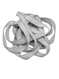 Image 3 of 1PC. SILVER 42" Hand Dyed Finished Edge Silk Wrist Wrap Bracelet/Jewelry/Craft Ribbons