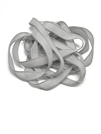Image 5 of 1PC. SILVER 42" Hand Dyed Finished Edge Silk Wrist Wrap Bracelet/Jewelry/Craft Ribbons