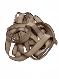 Image 1 of 1PC. MOCHA  42" Hand Dyed Finished Edge Silk Wrist Wrap Bracelet/Jewelry/Craft Ribbons