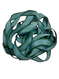 Image 1 of 1PC. MALLARD GREEN  42" Hand Dyed Finished Edge Silk Wrist Wrap Bracelet/Jewelry/Craft Ribbons