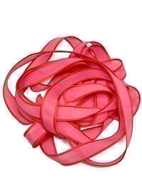 Image 2 of 1PC. RED HOT 42" Hand Dyed Finished Edge Silk Wrist Wrap Bracelet/Jewelry/Craft Ribbons