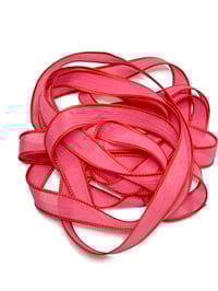 Image 1 of 1PC. RED HOT 42" Hand Dyed Finished Edge Silk Wrist Wrap Bracelet/Jewelry/Craft Ribbons