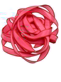 Image 4 of 1PC. RED HOT 42" Hand Dyed Finished Edge Silk Wrist Wrap Bracelet/Jewelry/Craft Ribbons