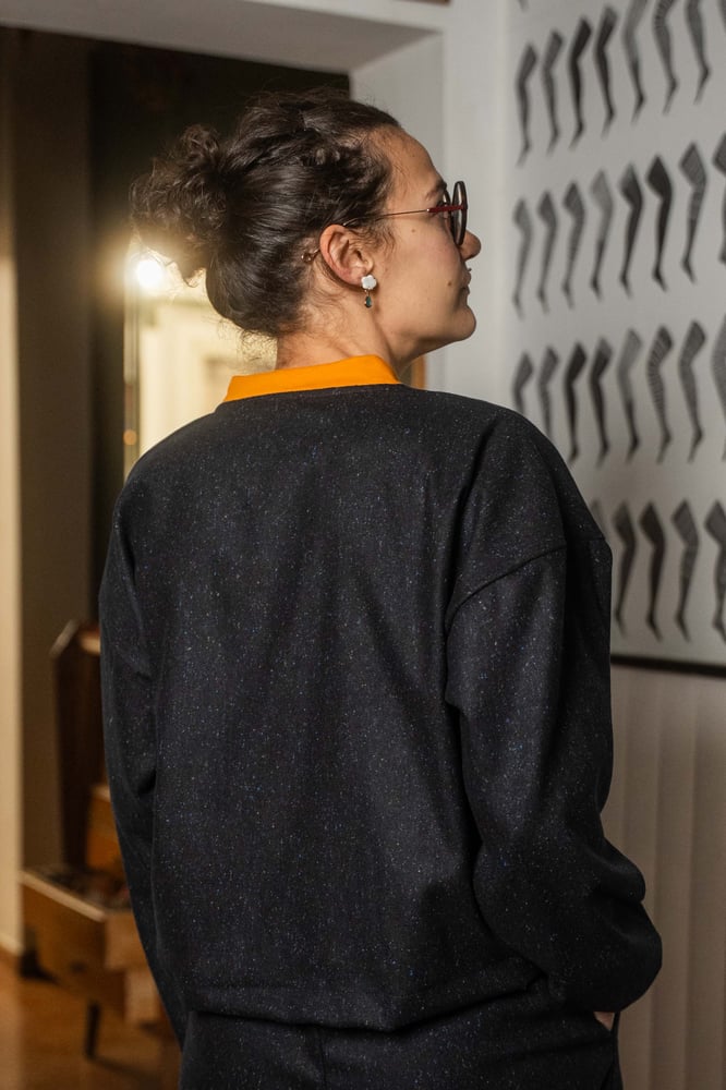 Image of Maglione interlinea nero melange