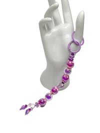 Image 3 of  1PC. PURPLE METALLIC HEART ACRYLIC/RESIN HAND MADE KEY RING LANYARD/PURSE SWAG/CELL  SWAG