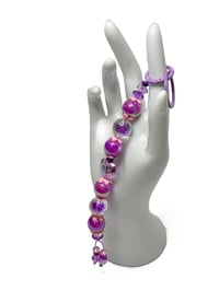 Image 6 of  1PC. PURPLE METALLIC HEART ACRYLIC/RESIN HAND MADE KEY RING LANYARD/PURSE SWAG/CELL  SWAG