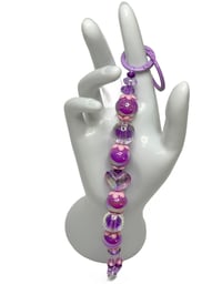 Image 7 of  1PC. PURPLE METALLIC HEART ACRYLIC/RESIN HAND MADE KEY RING LANYARD/PURSE SWAG/CELL  SWAG