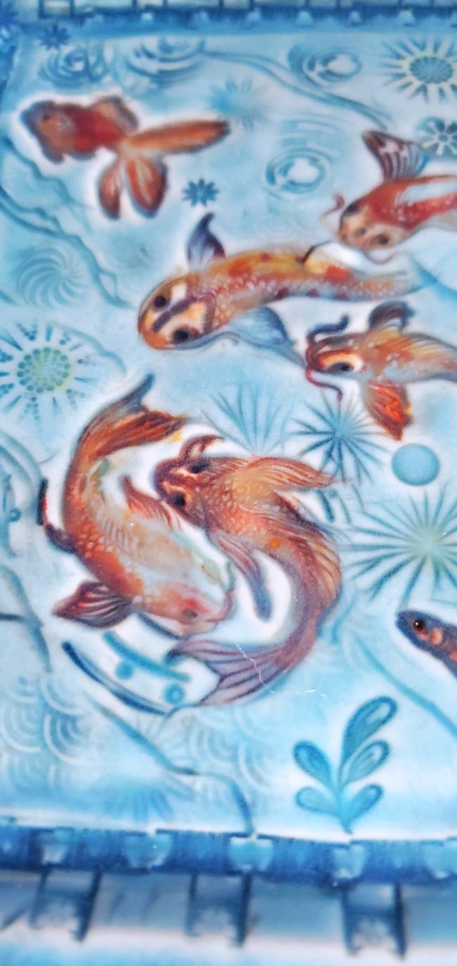 Koi Pond Square Plate