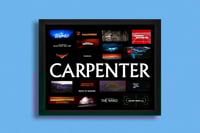 Image 1 of John Carpenter "Title Cards" in shadow box | 11"x14" | Print + frame