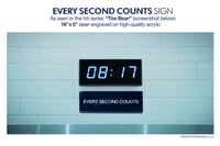 Image 2 of EVERY SECOND COUNTS sign 16"x5" with free magnet | The Bear | Laser-engraved acylic | Navy blue