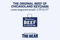 Image 3 of THE BEEF keychain: 1.75"x1.17" | The Bear | Laser-engraved acrylic | Chicagoland