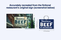 Image 4 of THE BEEF keychain: 1.75"x1.17" | The Bear | Laser-engraved acrylic | Chicagoland