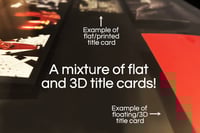 Image 3 of Alfred Hitchcock "Title Cards" in shadow box, 3D, Psycho, The Birds, Rear Window, Vertigo, 11"x14...