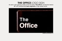 Image 2 of THE OFFICE logo sign: 12"x4" | Home or office decor | Laser-engraved acrylic