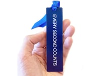 Image 2 of EVERY SECOND COUNTS bookmark: 5"x1.3" | The Bear | Laser-engraved acrylic | Navy blue