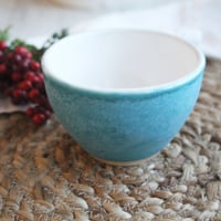 Image 5 of Turquoise Yunomi Tea Cup, 9 oz. Ceramic Stoneware Cup Made in USA